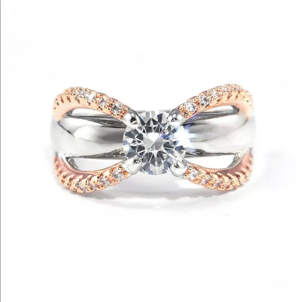 925 Silver Engagement/Wedding Ring.  SIZE 9